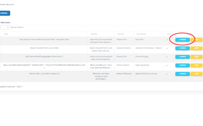Klik tombol “Variasi”.