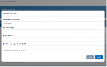 Lengkapi formulir yang tersedia.