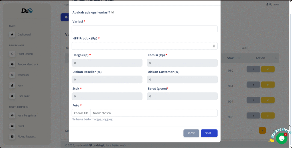 Lengkapi form yang tersedia.
