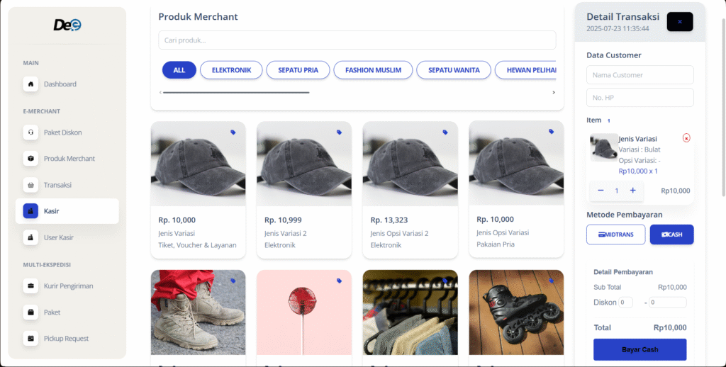 Lengkapi formulir yang tersedia lalu klik tombol “Bayar cash”.