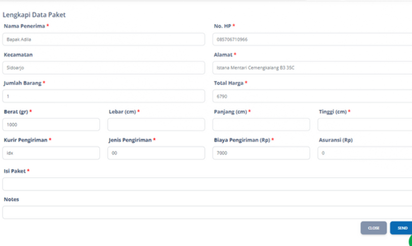 Lengkapi formulir yang tersedia.