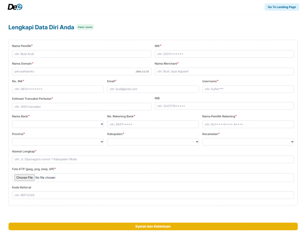 Isi Data Pendaftaran