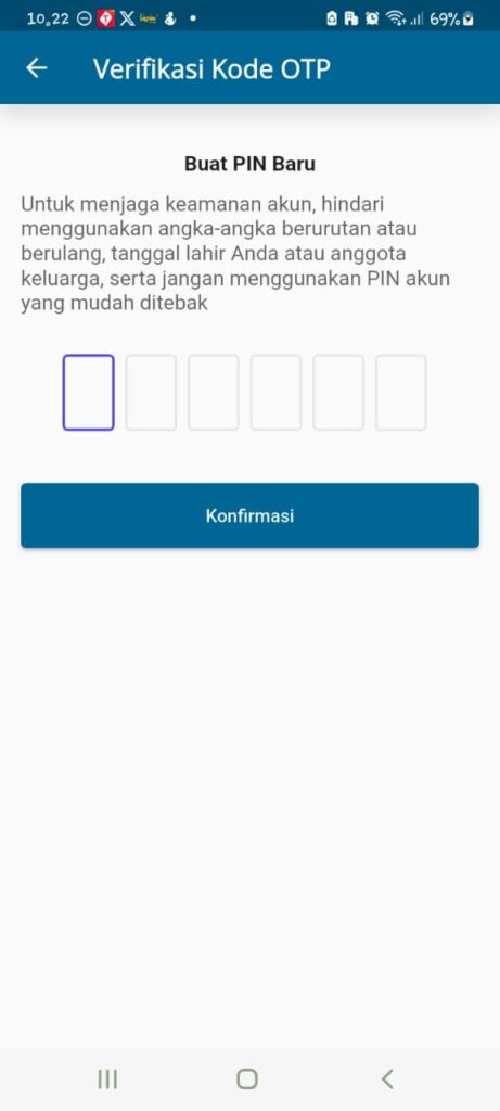 Masukkan PIN yang baru