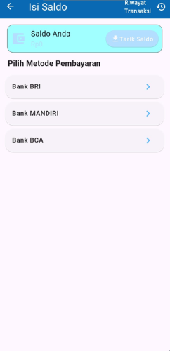 Pilih metode pembayaran yang akan digunakan.