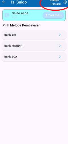 c. Jika berwarna biru, maka sedang proses, warna merah untuk batal, dan warna hijau untuk sukses.