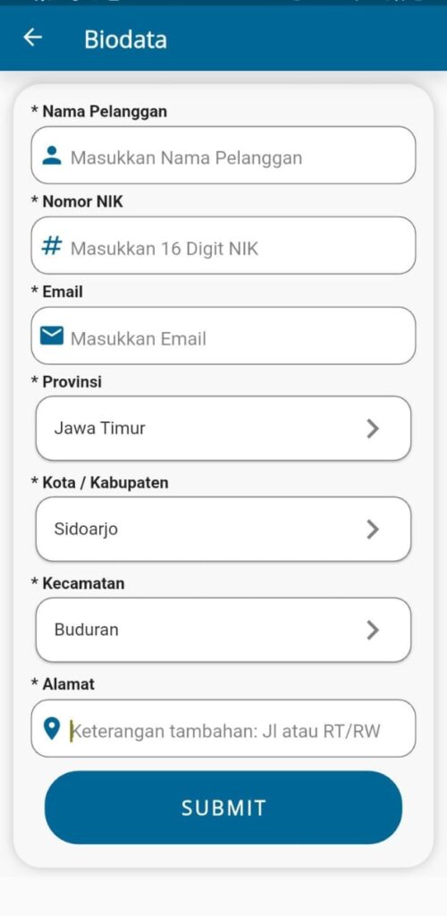 Lengkapi input yang tersedia, klik “submit”.