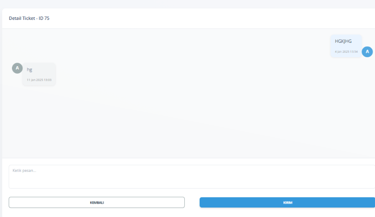 Jika sudah ada balasan, tanggapi langsung di chat tersebut