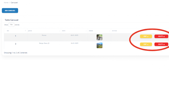 Jika ingin menghapus, cukup klik tombol “Hapus”. Konfirmasi data yang akan dihapus. Jika benar klik tombol “Hapus”