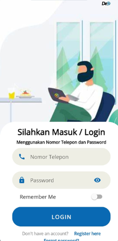 Klik tulisan “Register Here”.
