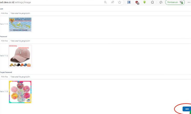 Klik tombol “Save” untuk menyimpan pengaturan.