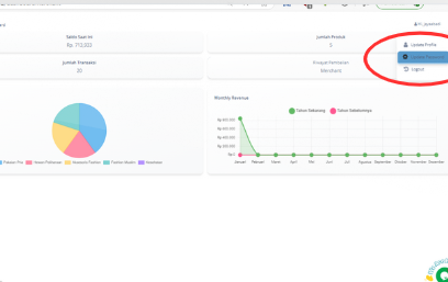 Klik bagian pojok kanan atas lalu pilih “Update Password”
